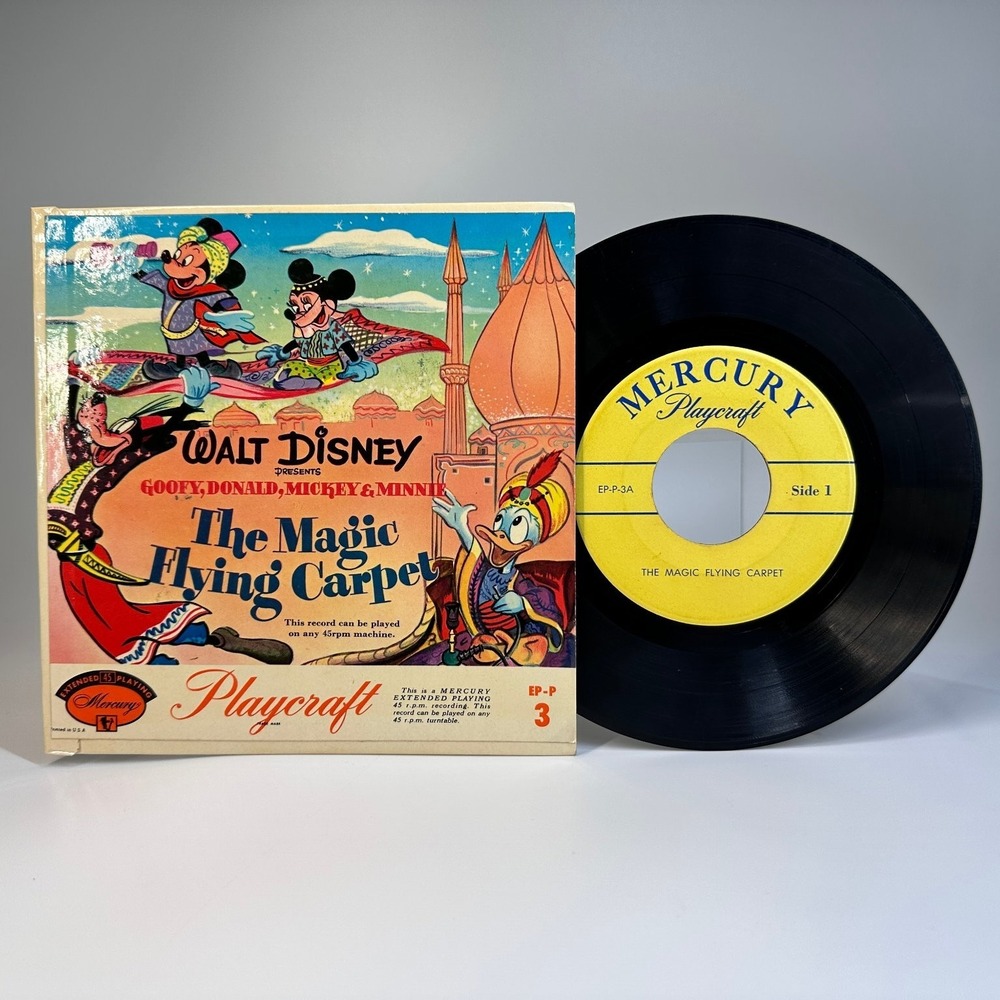 Walt Disney The Magic Flying Carpet & Aladdin Mercury Vinyl Record 45 RPM 1954